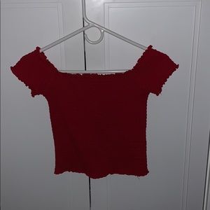 red light off the shoulder top